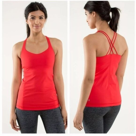 Lululemon Free To Be Tank Red Women's Red Tank Top Size 4 - Picture 1 of 10